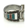 Image 4 : MENS WATCH TIPS W CORAL/TURQ INLAY