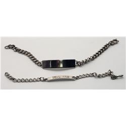 2-STERLING ID BRACELETS: (1) 433-D T.C.W. RODEO