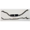 Image 1 : 2-STERLING ID BRACELETS: (1) 433-D T.C.W. RODEO