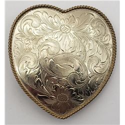 SILVERSMITHS GERMAN SILVER LARGE HEART BELT