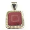 Image 1 : LARGE MEXICO CORAL RED SQR PENDANT