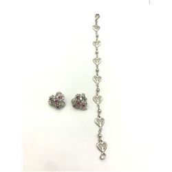 .925 BRACELET & CILP-ON EARRINGS