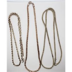 3-STERLING NECKLACES: (1)18 INCH MILOR ITALY