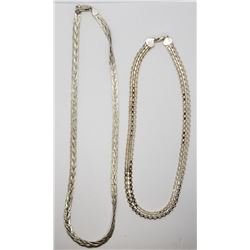 2-ITALY STERLING NECKLACES: (1)16 INCH WOVEN