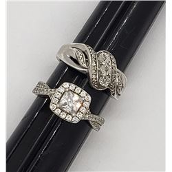 2-SIZE 7 STERLING RINGS WITH CZ STONES!