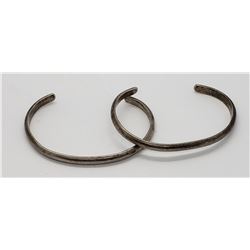 2-HANDMADE STERLING CUFF BRACELETS