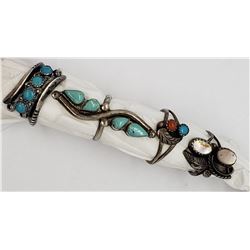 4-NAVAJO STERLING RINGS WITH TOURQUOISE &