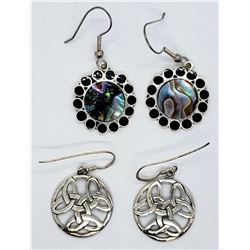 2-PAIRS OF STERLING DANGLY EARRINGS: (1)MEXICO