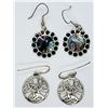 Image 1 : 2-PAIRS OF STERLING DANGLY EARRINGS: (1)MEXICO