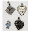 Image 1 : 4-STERLING PENDANTS: (1)MARCASITE HEART LOCKET