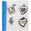 Image 2 : 4-STERLING PENDANTS: (1)MARCASITE HEART LOCKET