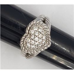 SIZE 9 JUDITH RIPKA STERLING HEART RING