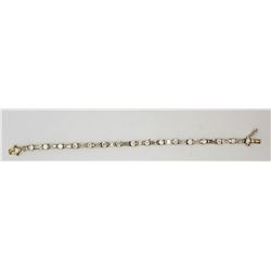 7 INCH GOLD TONED STERLING BRACELET WITH