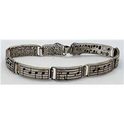 STERLING MUSICAL NOTE PANEL BRACELET