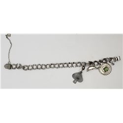 7 INCH ELCO STERLING CHARM BRACELET WITH