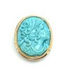 Image 1 : 14K BLUE CAMEO BROOCH PENDANT