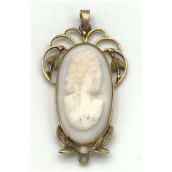 10K GOLD CAMEO PENDANT