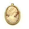 Image 1 : 14K GOLD CAMEO BROOCH PENDANT