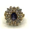 Image 1 : 10K RING WITH PURPLE & CZ STONES