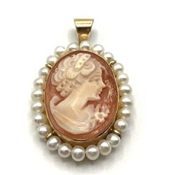 14K GOLD CAMEO PENDANT