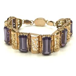 14K VTG GOLD & TANZANITE BRACELET STUNNING!