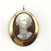 Image 1 : 14K CAMEO BROOCH / PENDANT / DIAMOND