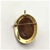 Image 2 : 14K CAMEO BROOCH / PENDANT / DIAMOND