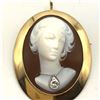 Image 3 : 14K CAMEO BROOCH / PENDANT / DIAMOND