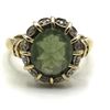 Image 1 : 10K RING W DIAMONDS/ GREEN STONE SIZE 7