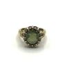 Image 3 : 10K RING W DIAMONDS/ GREEN STONE SIZE 7