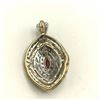 Image 2 : 10K DIAMOND PENDANT W GARNET STONE