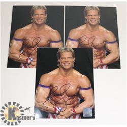 LOT OF 3 WWE WRESTLING LEX LUGER SIGNED 8X10