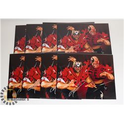 LOT OF 9 WWE WRESTLING ANIMAL SIGNED 8X10 PHOTOS