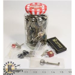 VINTAGE JAR OF KEYS & MORE.