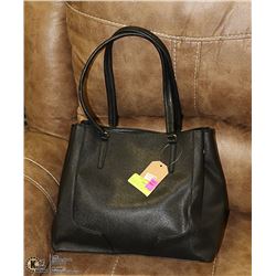 NEW BLACK LADIES MEDIUM SATCHEL STYLE PURSE