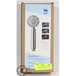 3" DIAMETER SHOWERHEAD WITH  LED LIGHTING, LIGHTS