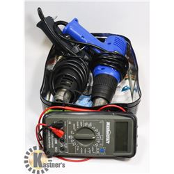 2 HEAT GUNS AND A MULTIMETER