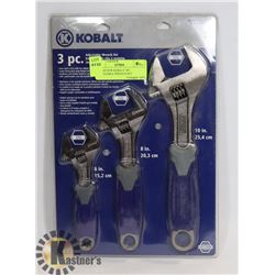BRAND NEW KOBALT 3PC ADJUSTABLE WRENCH SET