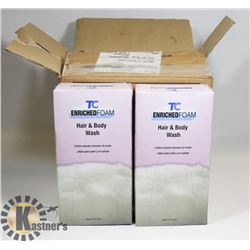 CASE OF 6 RUBBERMAID FOAM HAIR AND BODY WASH