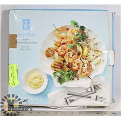 SET OF 2 CERAMIC SHELL SHAPED SERVING DISHES