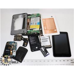 BOX OF TABLETS AND CELL PHONES ( PARTS ONLY )