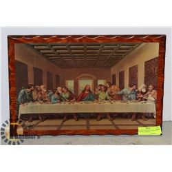 THE LAST SUPPER ON A WOOD PLANK W/ LACQUER
