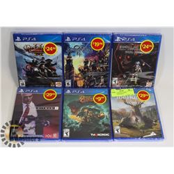 LOT OF 6 NEW PS4 GAMES, INCLUDES HITMAN 2