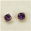 Image 1 : 14K YELLOW GOLD AMETHYST SCREWBACK EARRINGS