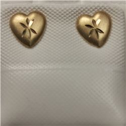 14K YELLOW GOLD HEART SHAPED EARRINGS
