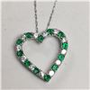 Image 1 : SILVER STIMULATED EMERALD  NECKLACE