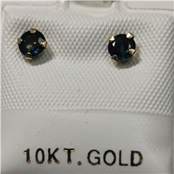10K YELLOW GOLD 2 SAPPHIRE(0.66CT)  EARRINGS