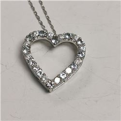 SIMULATED AQUA NECKLACE, MADE IN CANADA