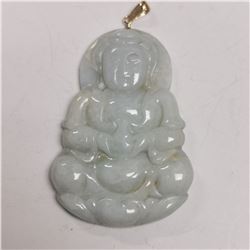 14K YELLOW GOLD JADE  PENDANT, MADE IN CANADA