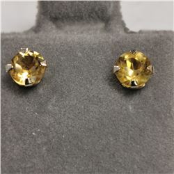 14K YELLOW GOLD 2 CITRINE(6CT)  EARRINGS